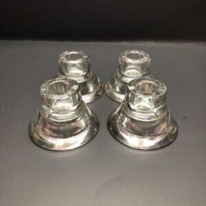 IKEA Hagberg Reversible Glass Tealight & Taper/Votive Candle Holders Set 4